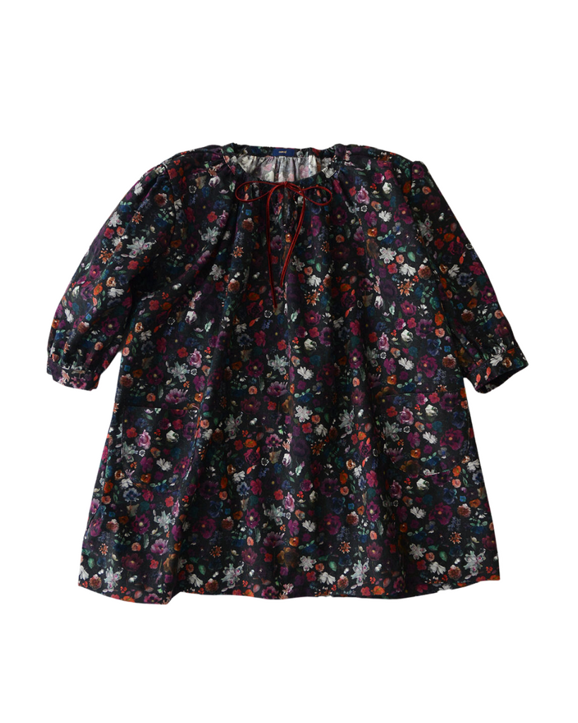 Corduroy Grace Dress - Charcoal Floral
