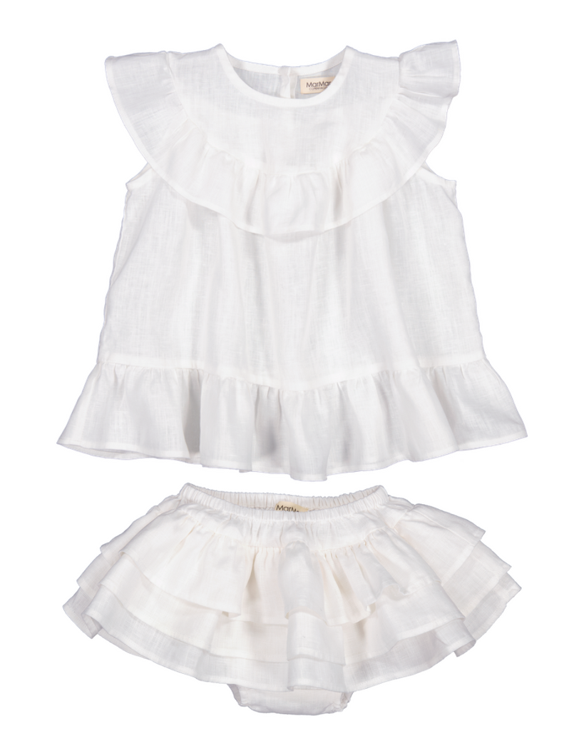 Baby Tipa Bloomer Set - White