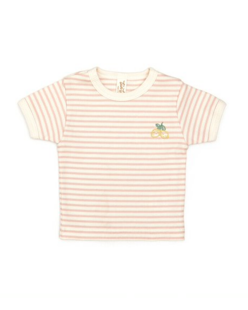 Ribbed Top - Shell Pink Stripes