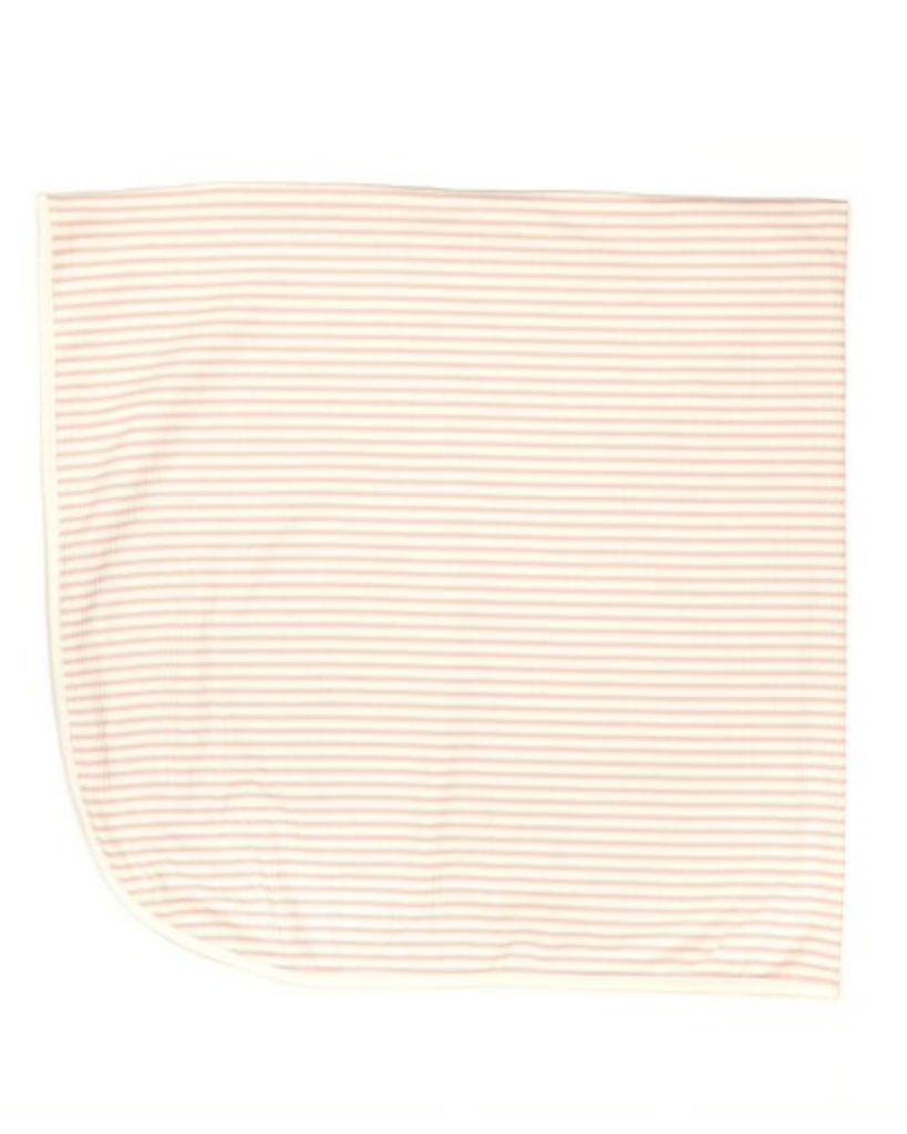 Ribbed Blanket - Shell Pink Stripes