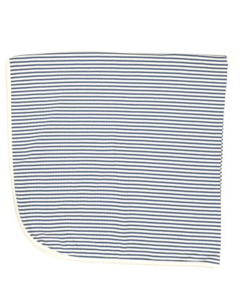 Baby Ribbed Blanket - Blue Stripes