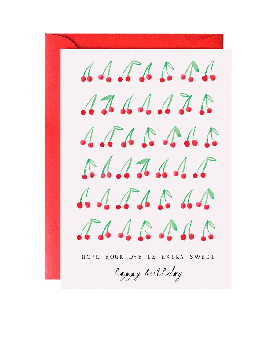 cherries illustrated birthday card