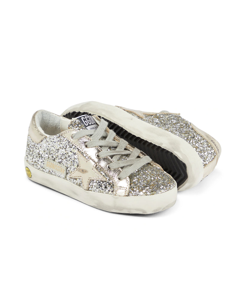 Baby Super-Star Glitter Sneakers - Platinum