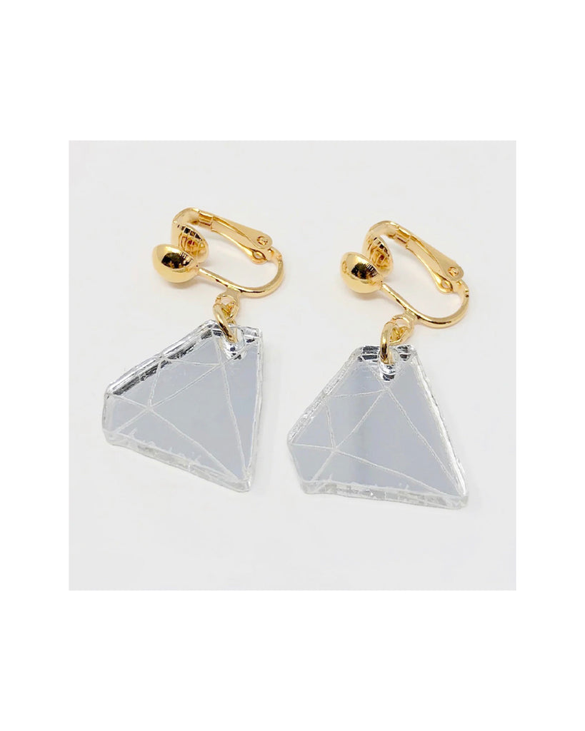 Atsuyo Et Akiko Birthstone Brass Earrings in Diamond
