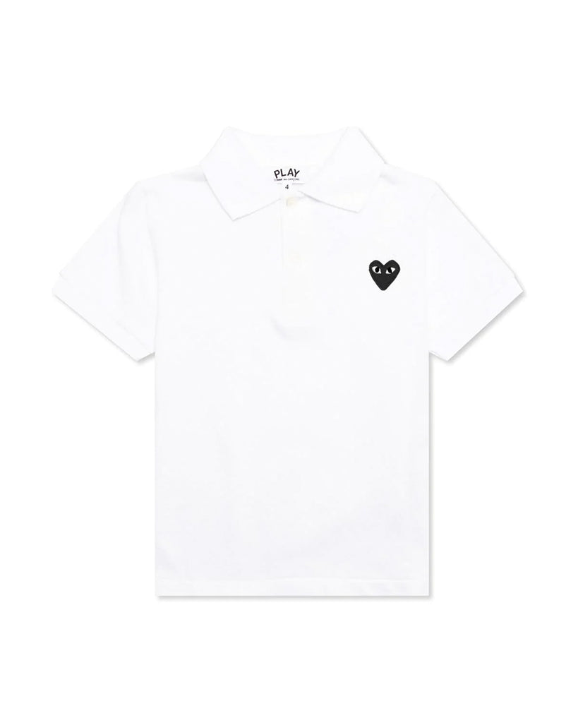 PLAY Heart Logo Polo - White/Black