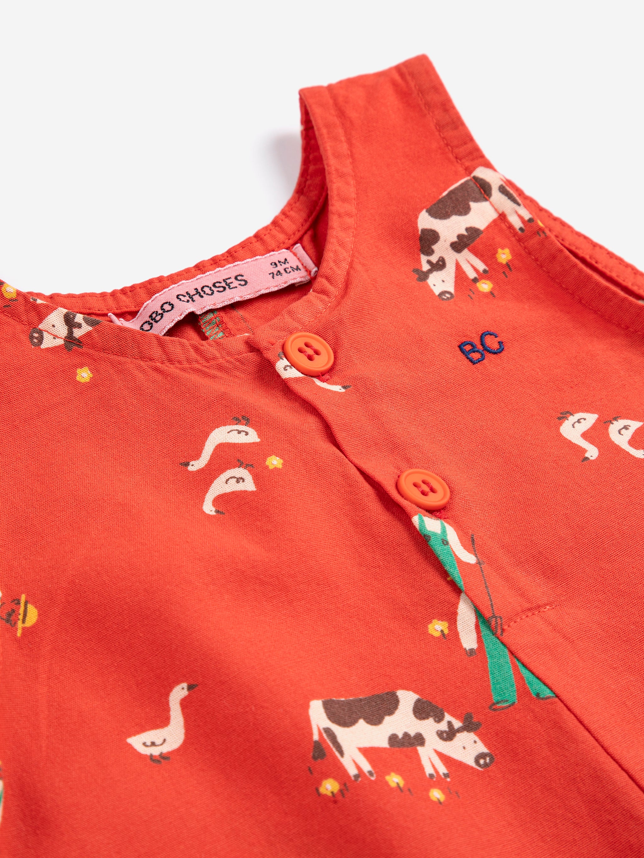 Farm Adventure All Over Playsuit - Red