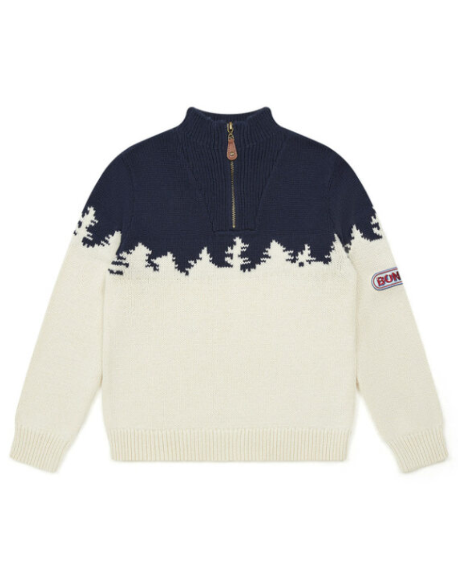 Jacquard Quarter Zip Sweater