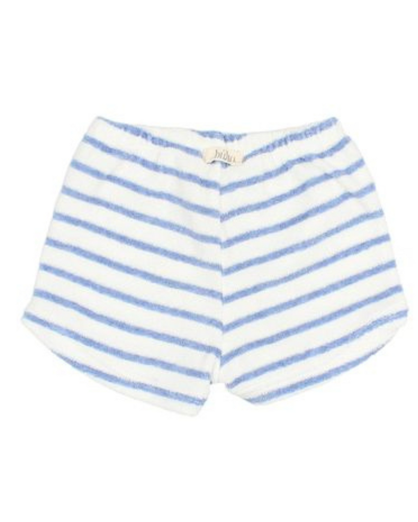 Baby Terry Stripes Shorts - Placid Blue