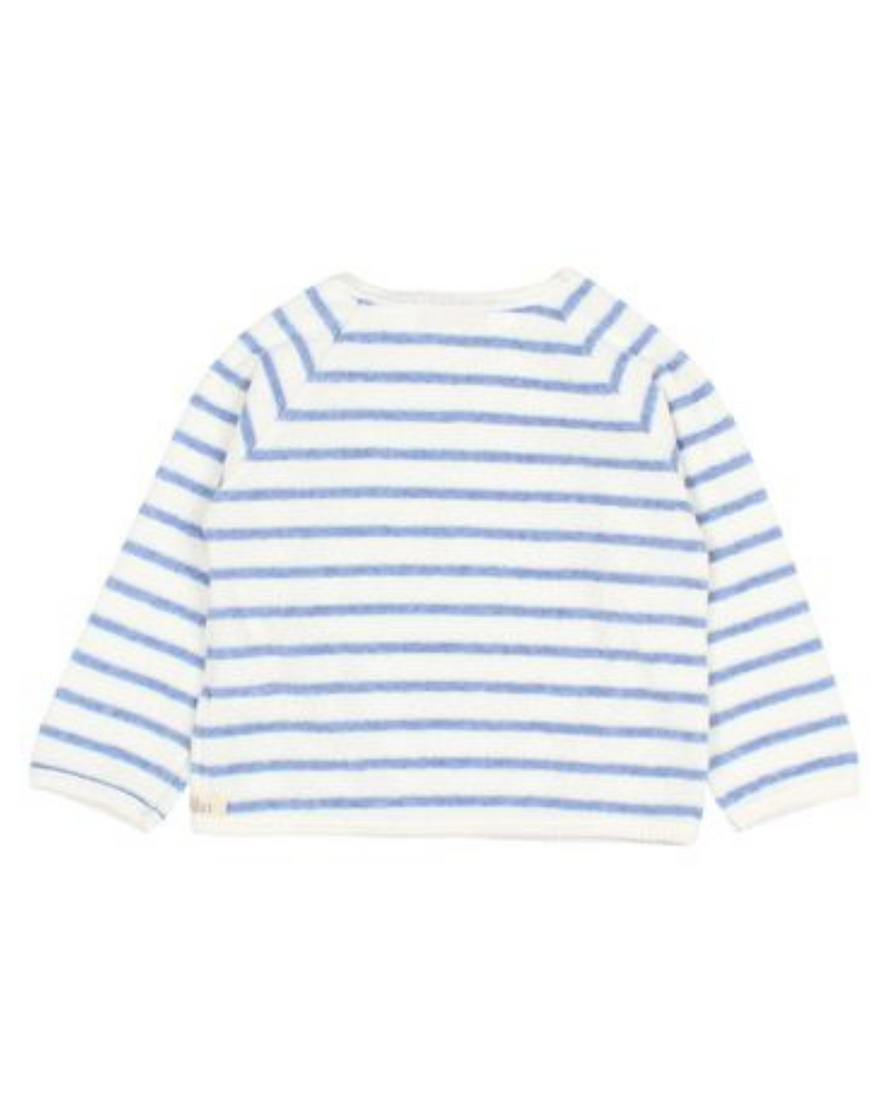 Baby Terry Stripe Sweatshirt - Placid Blue