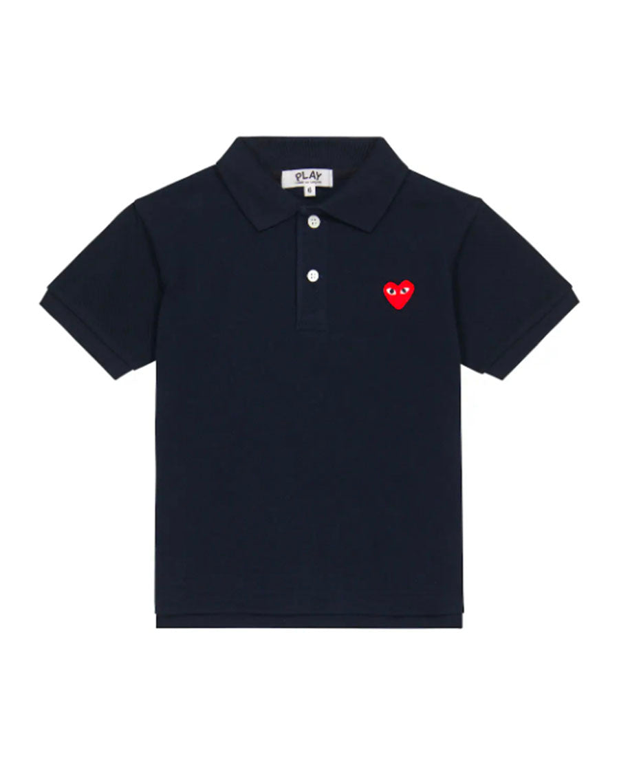 Comme des Garcon Logo Polo Navy