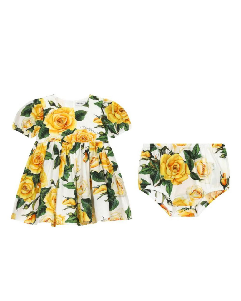 Baby Poplin Floral Dress & Bloomer Set
