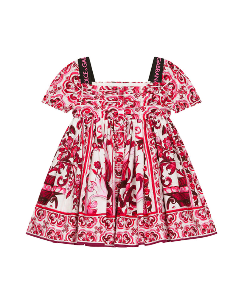 Baby Majolica Print Poplin Midi Dress
