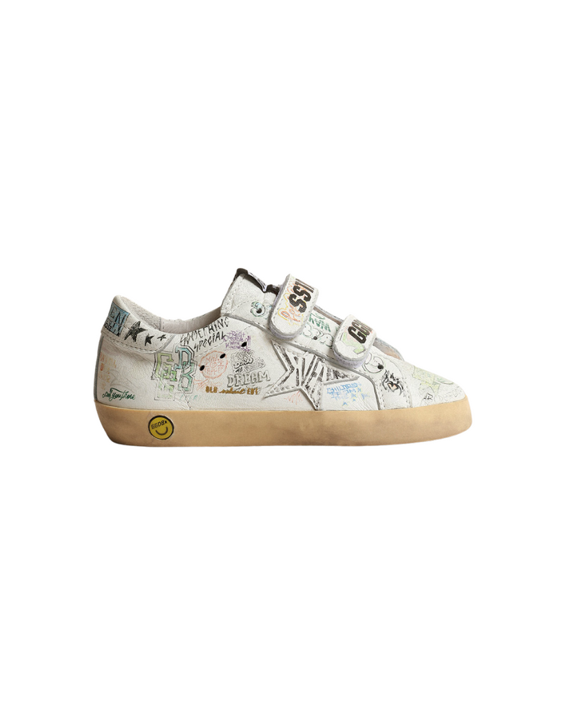 Golden Goose Kids Old school leather sneakers - White