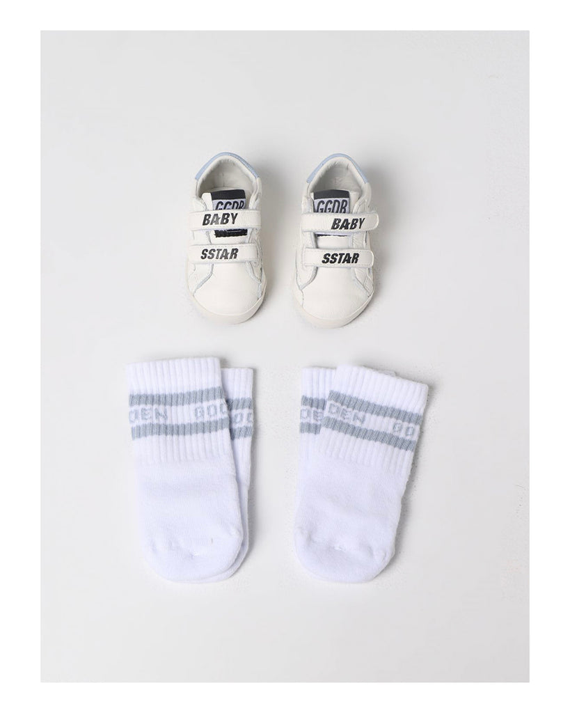 Baby School Sneakers and Socks Set - Powder Blue