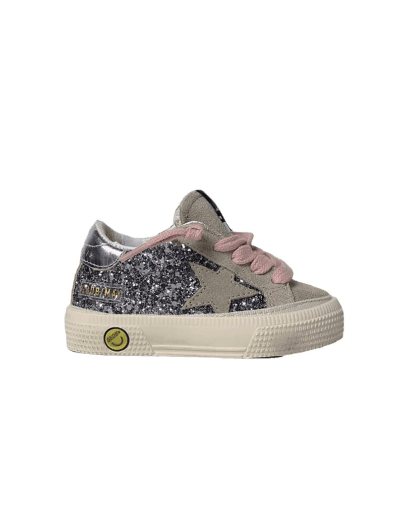 Baby May School Sneakers - Grey Glitter