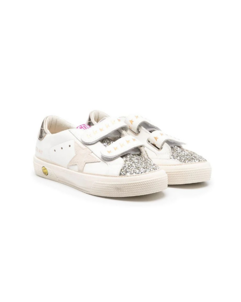 Golden Goose Kids May School touch-strap sneakers - White