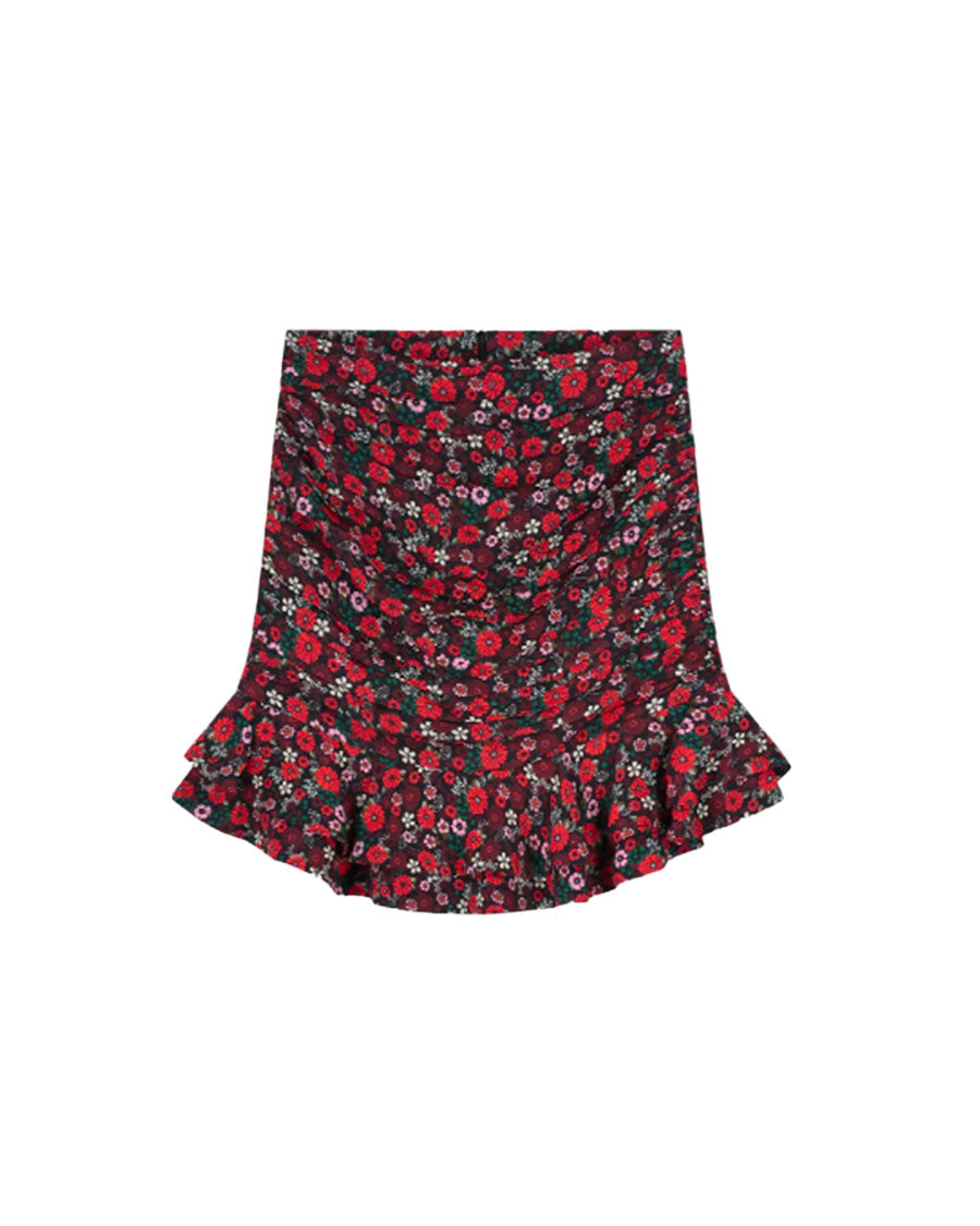 Gathered ruffle mini skirt