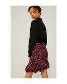 Gathered ruffle mini skirt