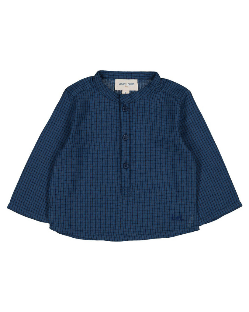 Baby Grand-Pere Brushed Check Twill Shirt