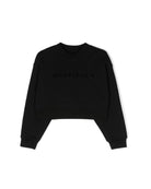 Cropped Rhinestone Logo Sweatshirt