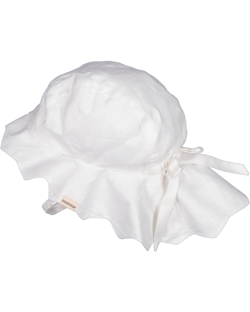Baby Alba Scallop Hat - White