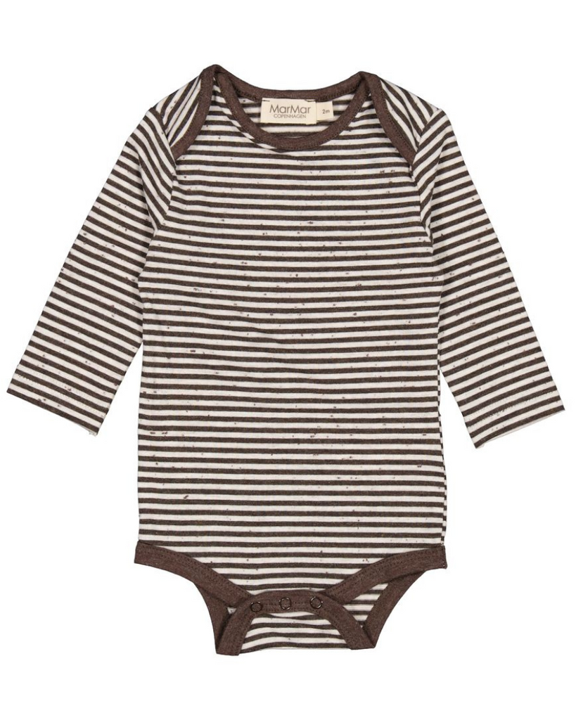 Baby Ben Bodysuit - Deep Choco Stripe