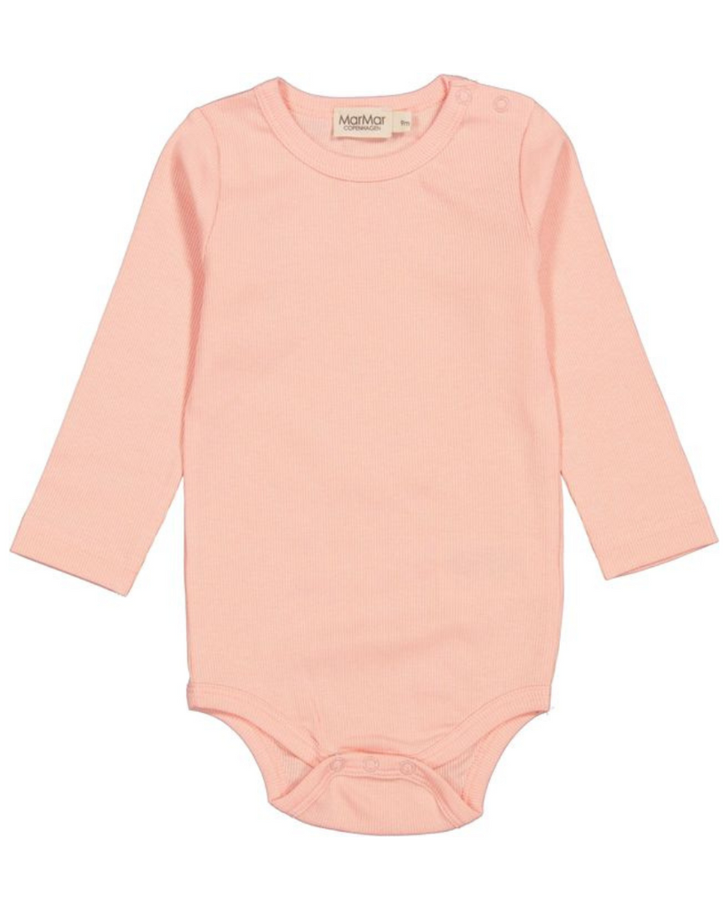 Baby Long Sleeve Bodysuit - Soft Coral