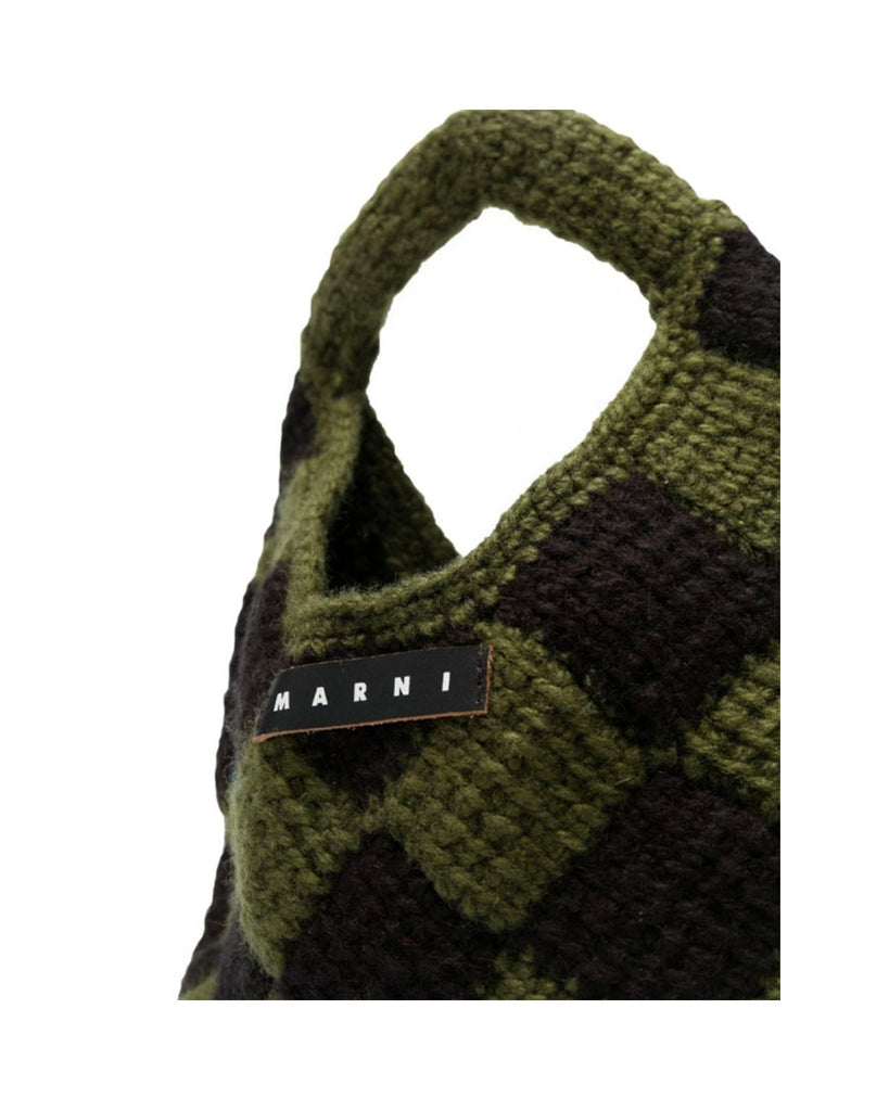 Diamond Crochet Bag - Green & Black