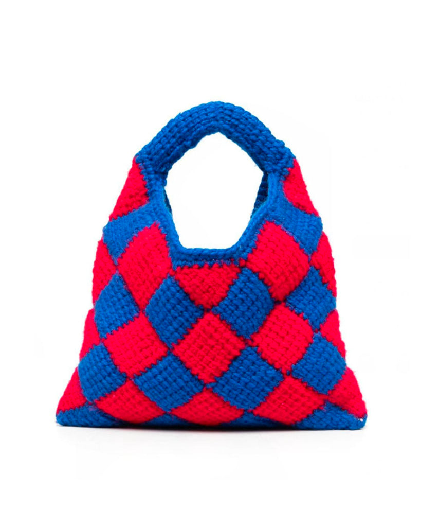 Diamond Crochet Bag - Red & Blue