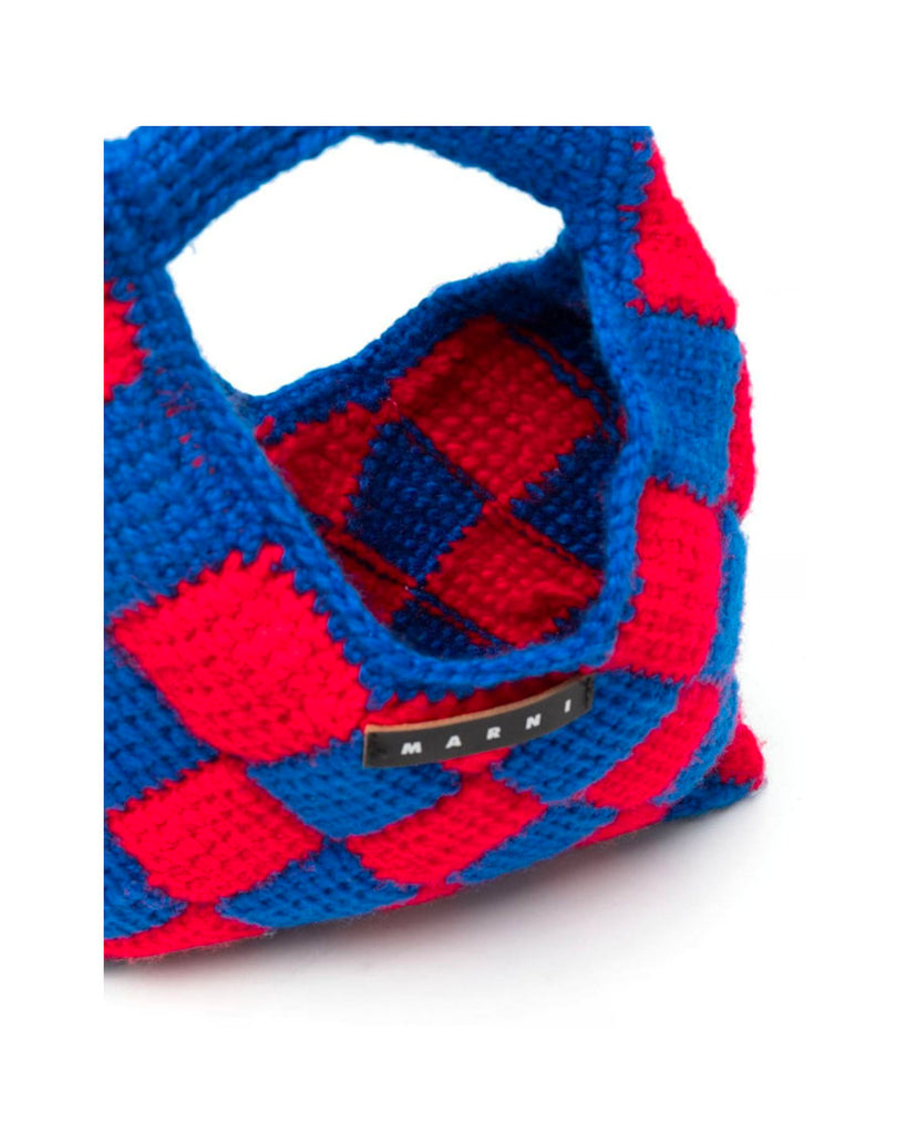 Diamond Crochet Bag - Red & Blue