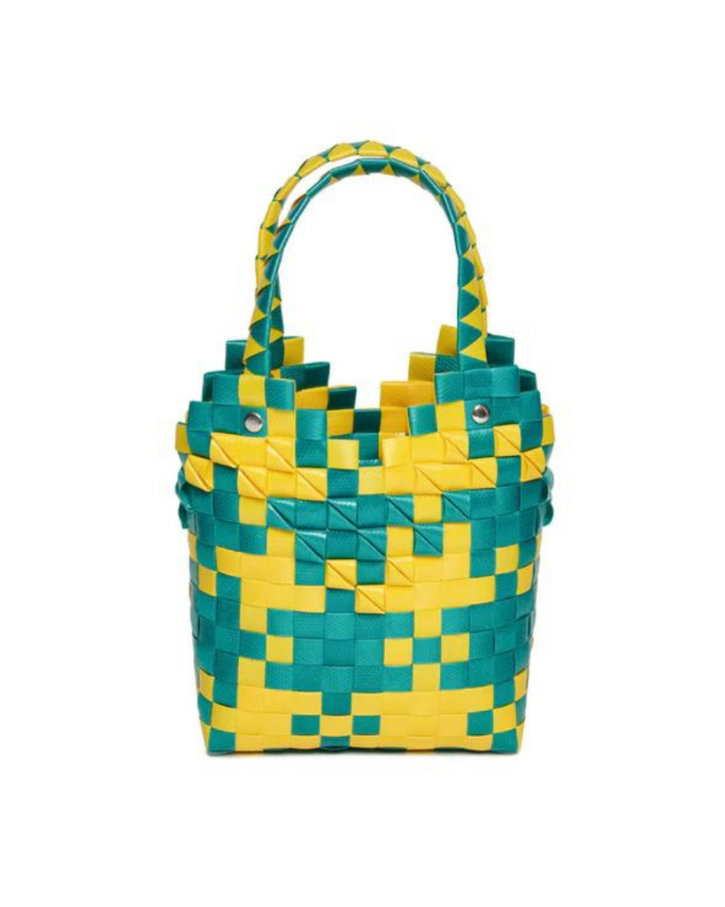 Diamond Basket Bag - Emerald Green