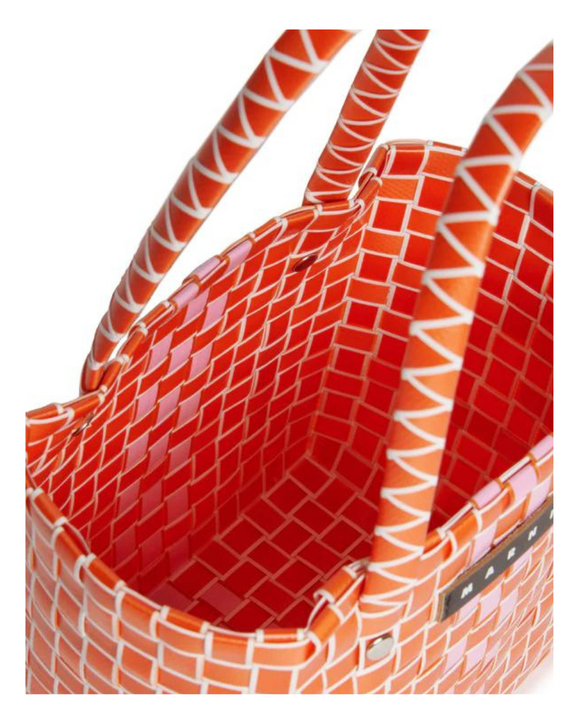 Braided Box Basket Bag - Orange
