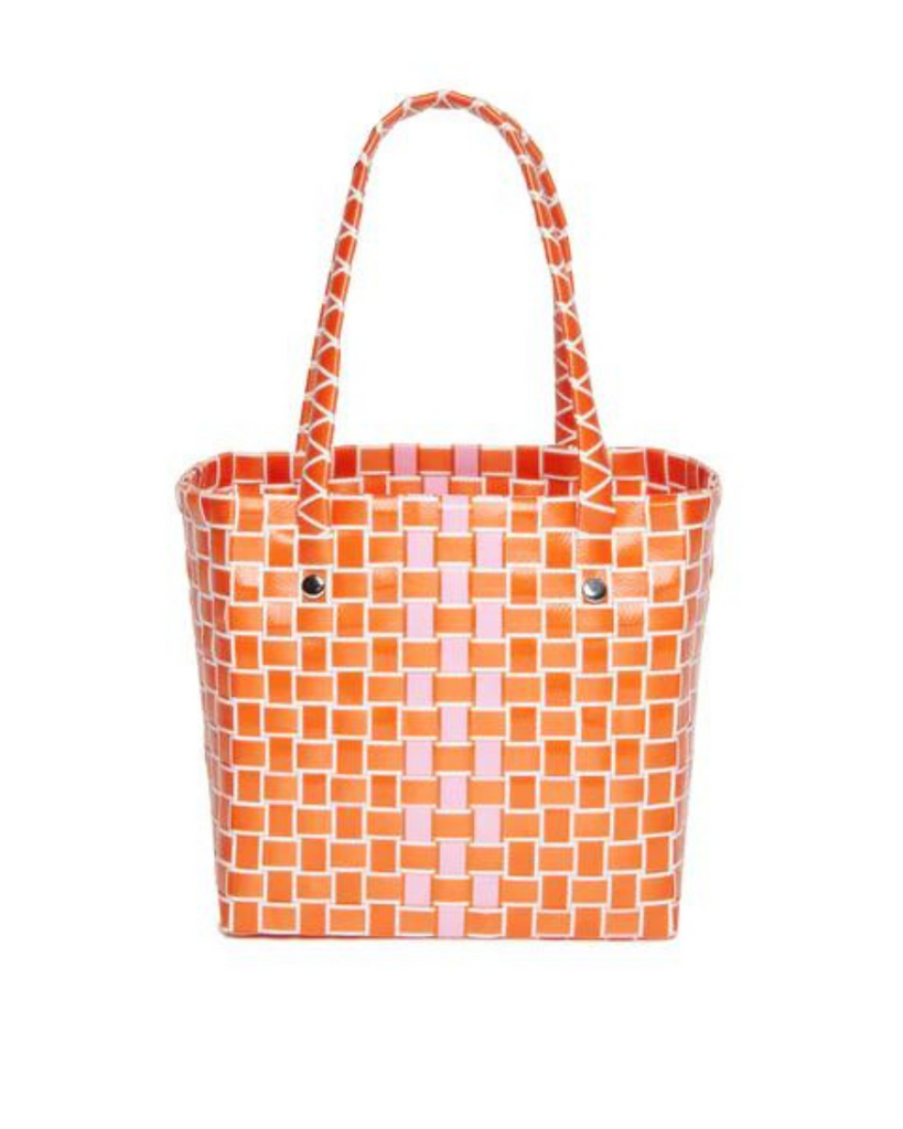 Braided Box Basket Bag - Orange