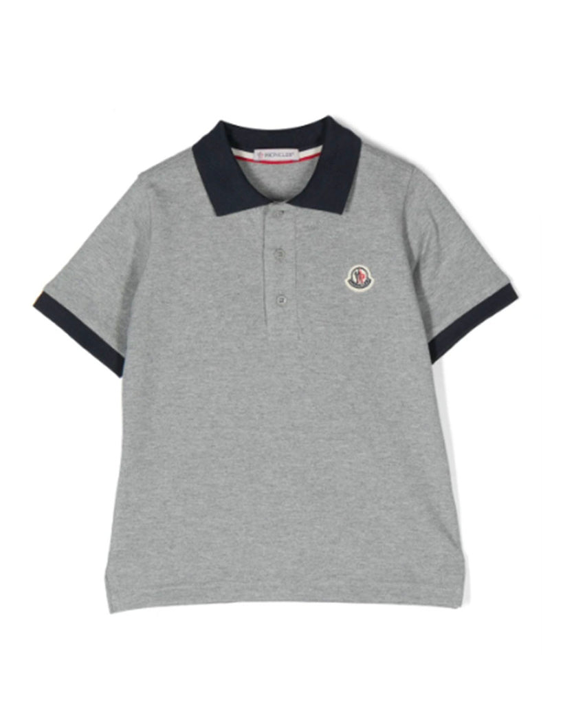 Moncler Logo Polo Shirt Grey