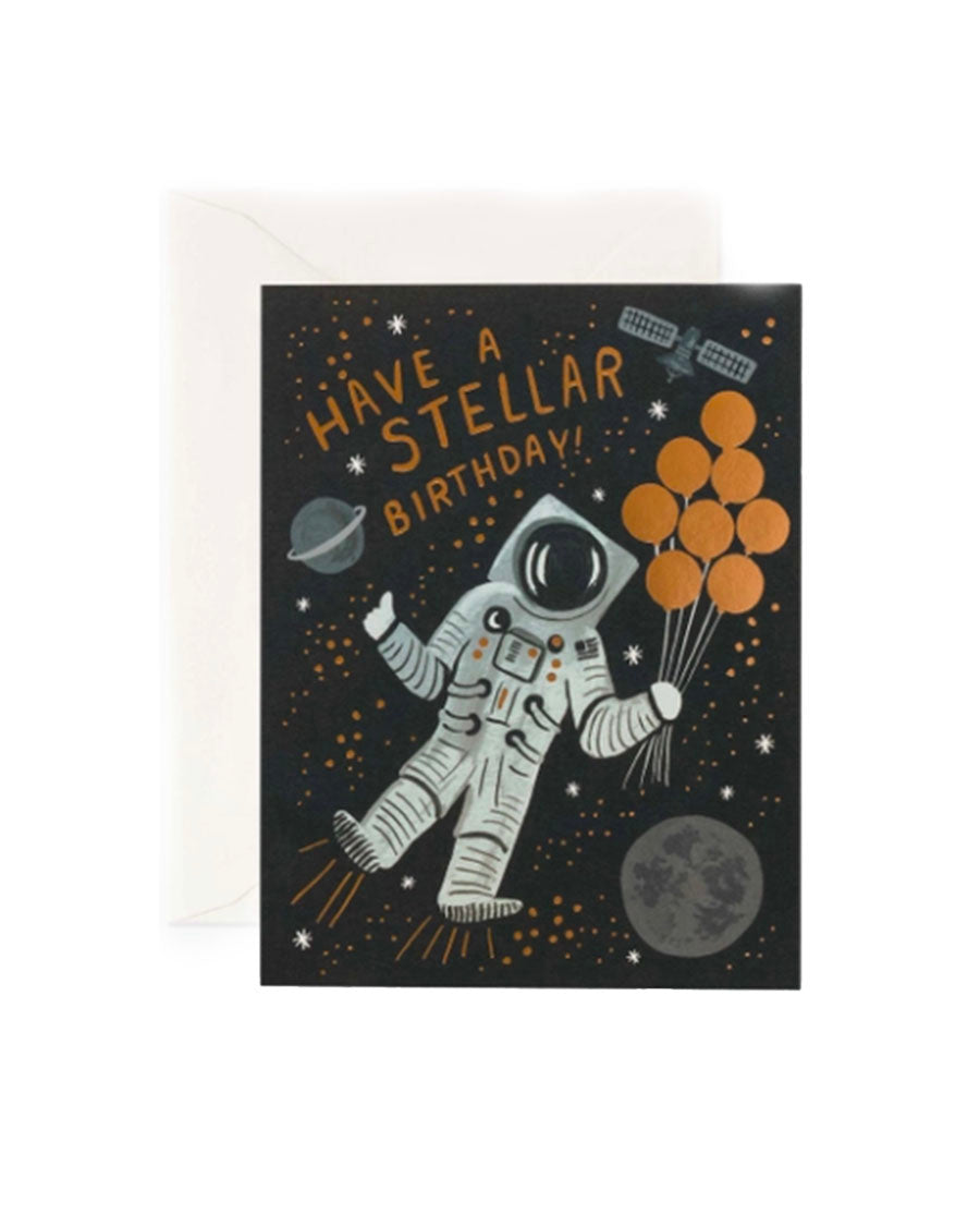 Stellar Birthday Greeting Card โ English Rabbit