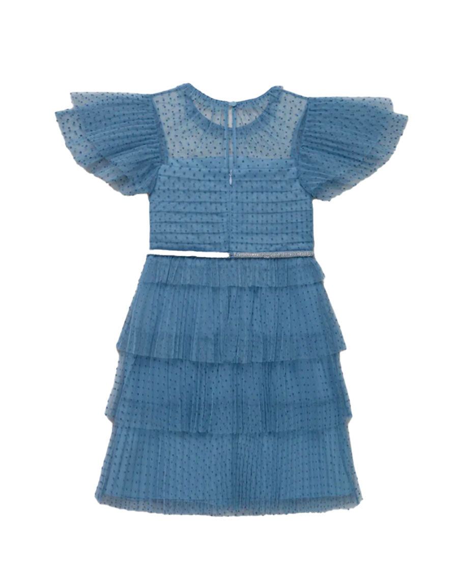 SP Dot Mesh Tiered Dress