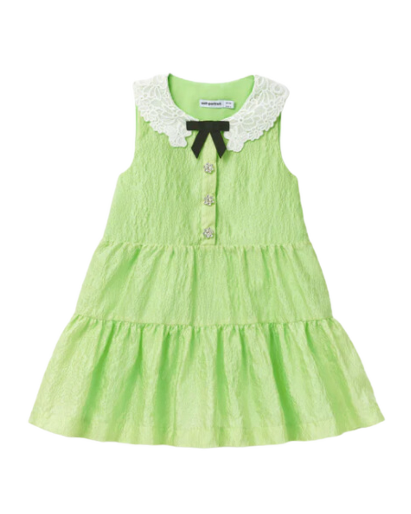 Textured Cotton Dress - Green