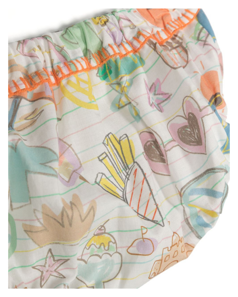 Baby Summer Doodles Print Dress and Bloomers Set