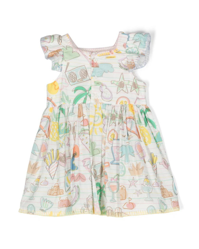 Baby Summer Doodles Print Dress and Bloomers Set