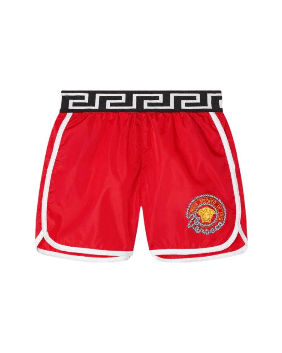 Versace red 2025 swim shorts