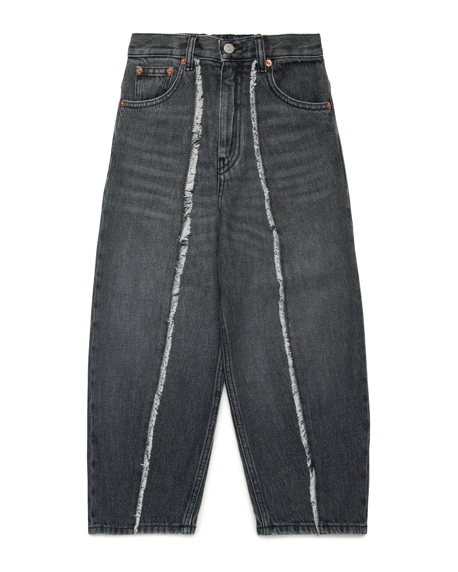 Jeans w/ Raw Cut Details - Black – English Rabbit