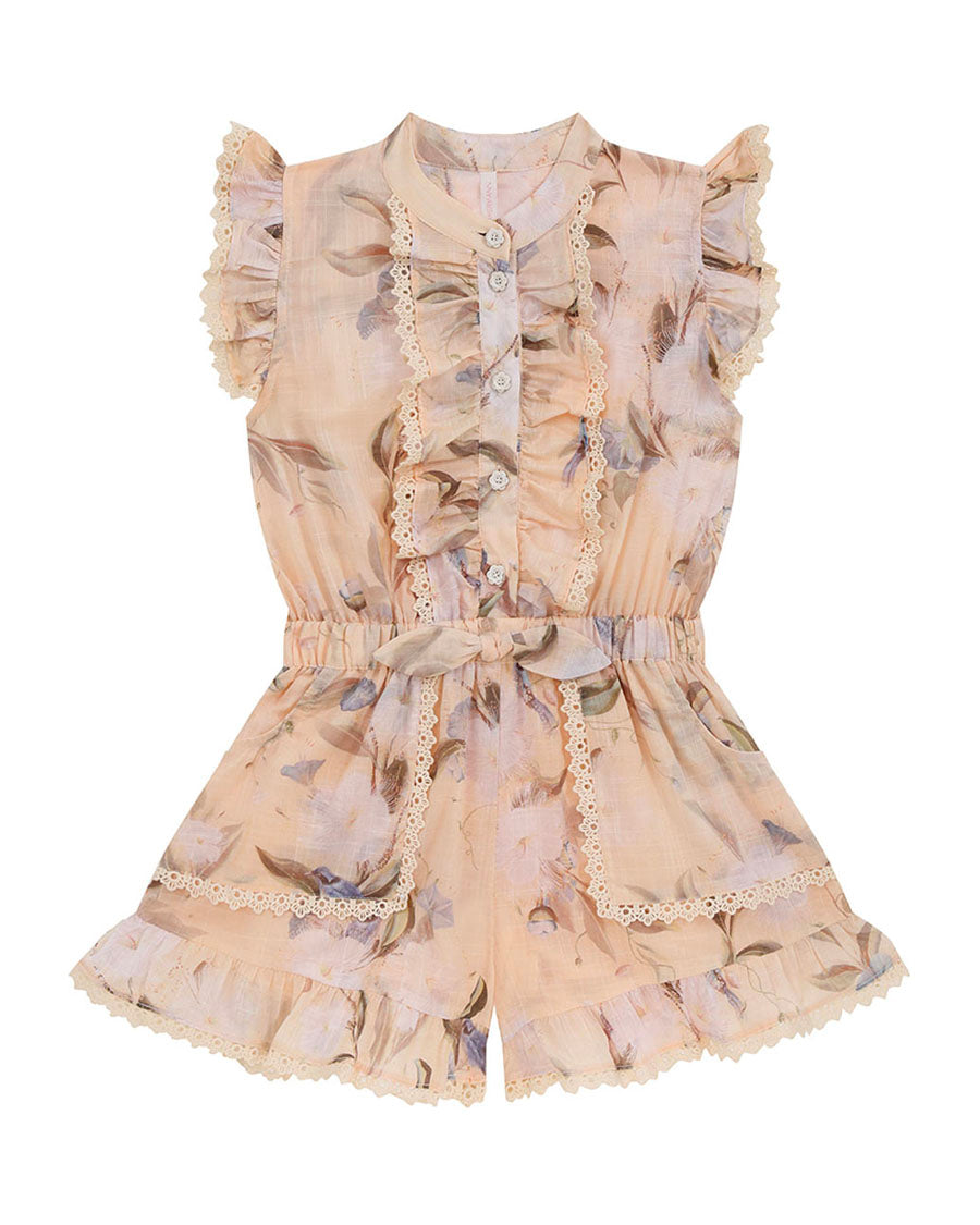 Cascadian Kids Frill Playsuit - Cream Botanical Floral – English Rabbit