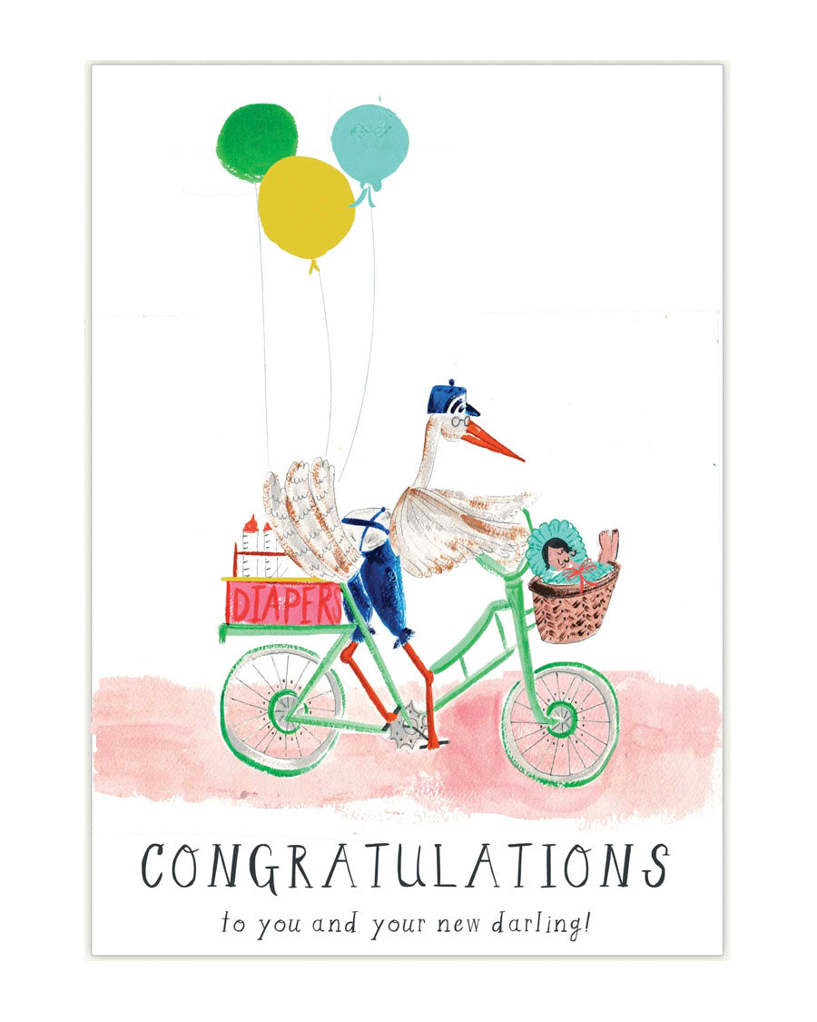 A Very Chic Stork Card – English Rabbit