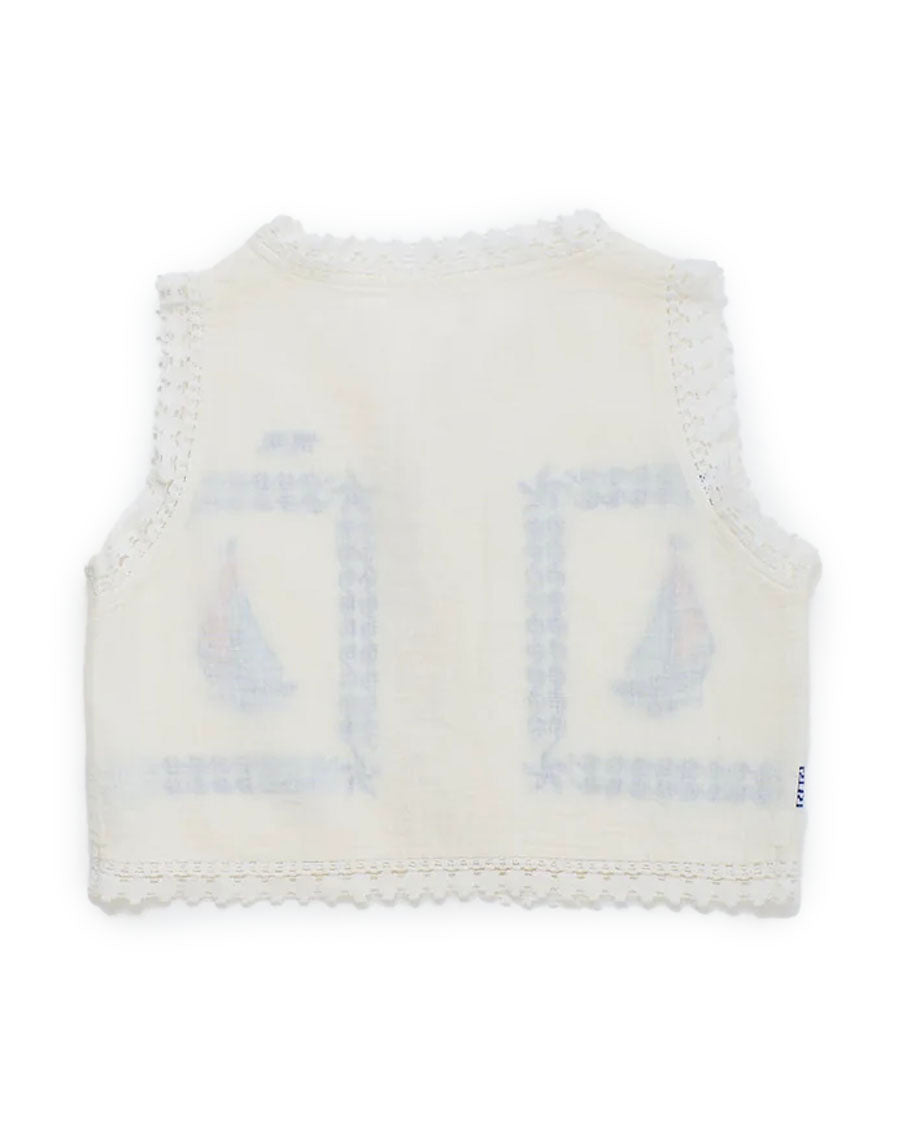 Barcos Embroidered Vest Top - White – English Rabbit