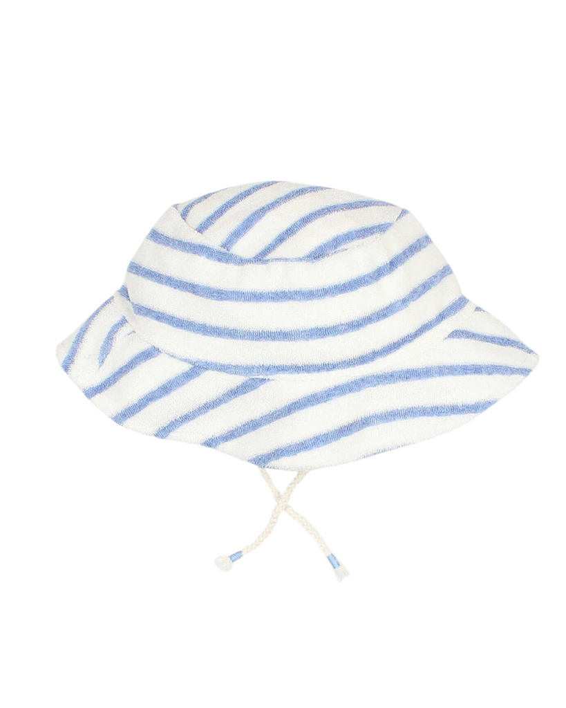 Baby Terry Stripes Bob Hat - Placid Blue