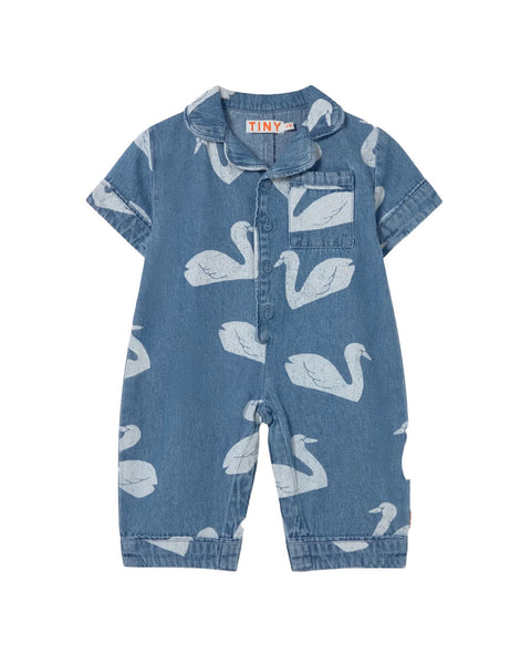 Big Swans One-Piece - Medium Wash Denim