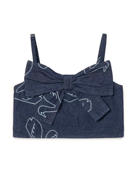 Big Swans Denim Bow Top - Dark Wash – English Rabbit