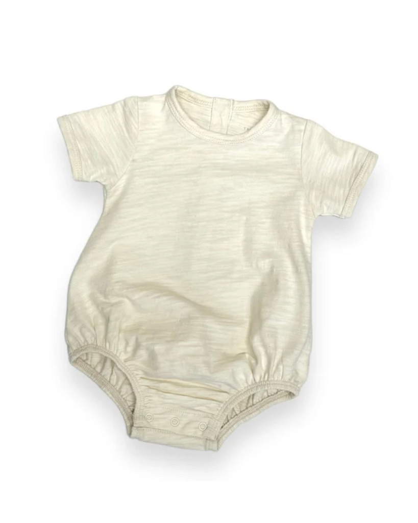 Baby Flamé Short Sleeved Tee Romper - Ecru