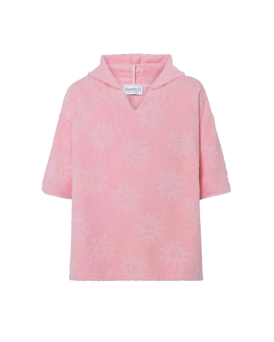 Towelling Hooded Poncho - Pink – English Rabbit