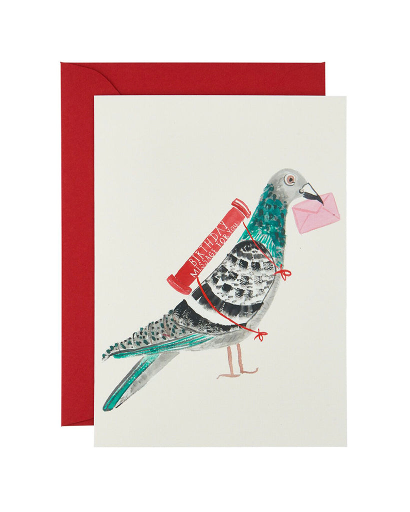 Birthday Messenger Pigeon Greeting Card